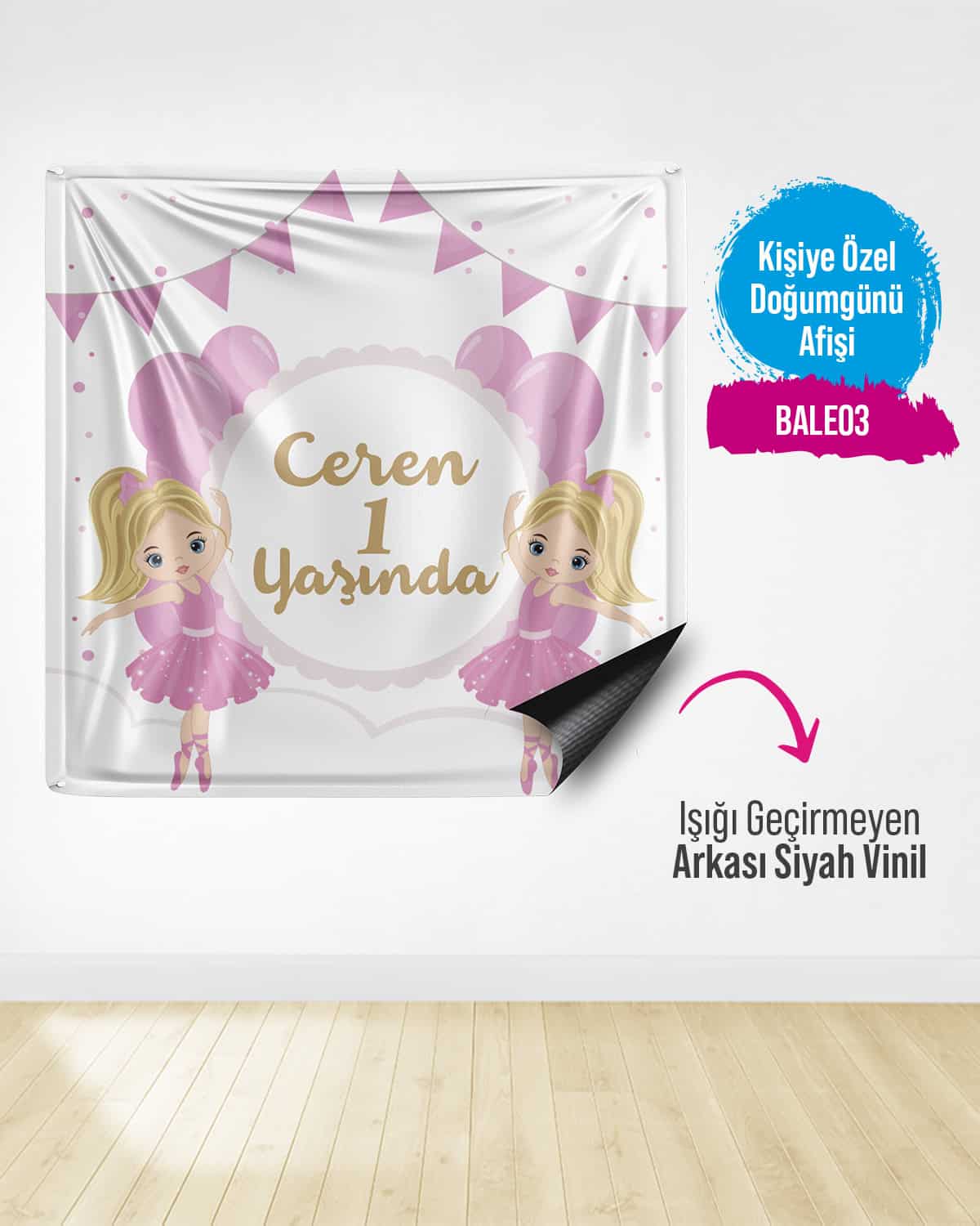 Balerin Temalı Doğum Günü Afişi