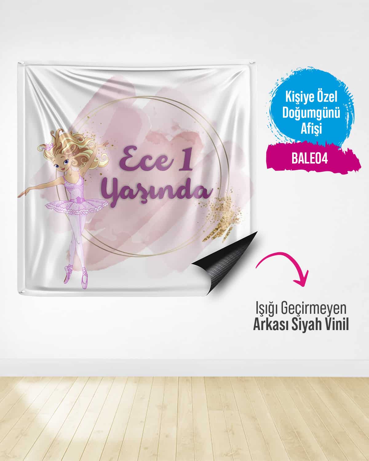 Balerin Temalı Doğum Günü Afişi