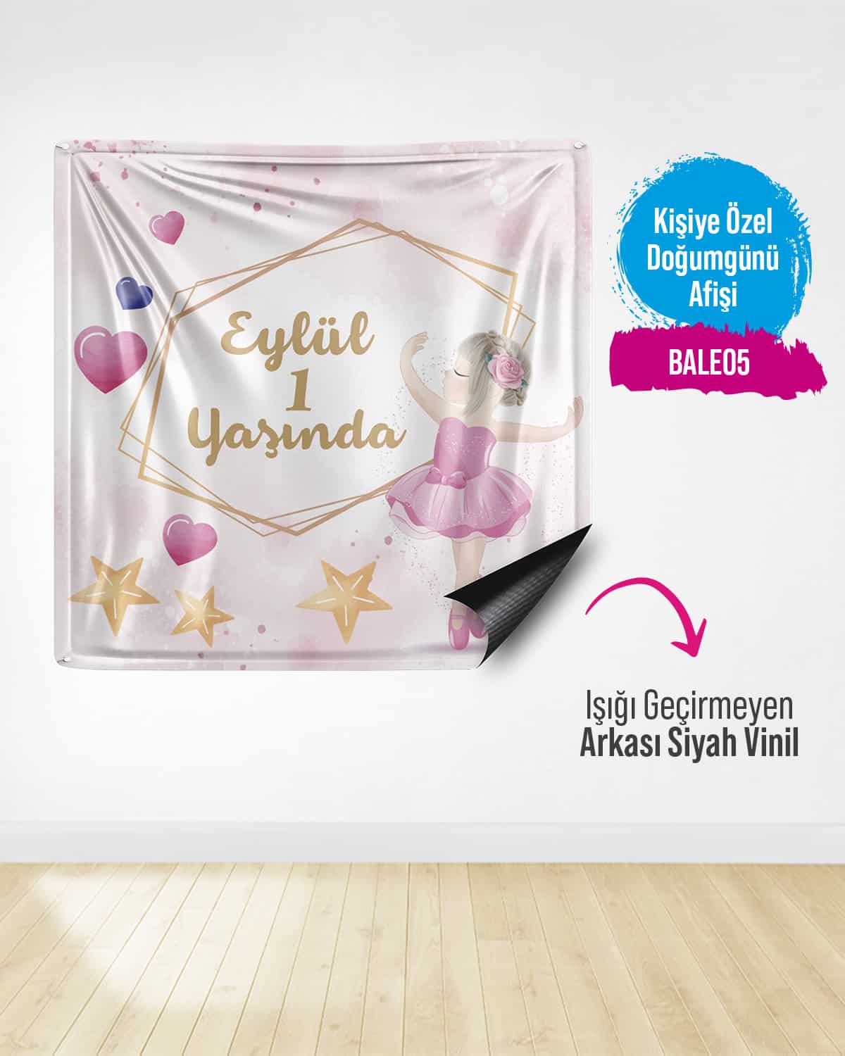 Balerin Temalı Doğum Günü Afişi