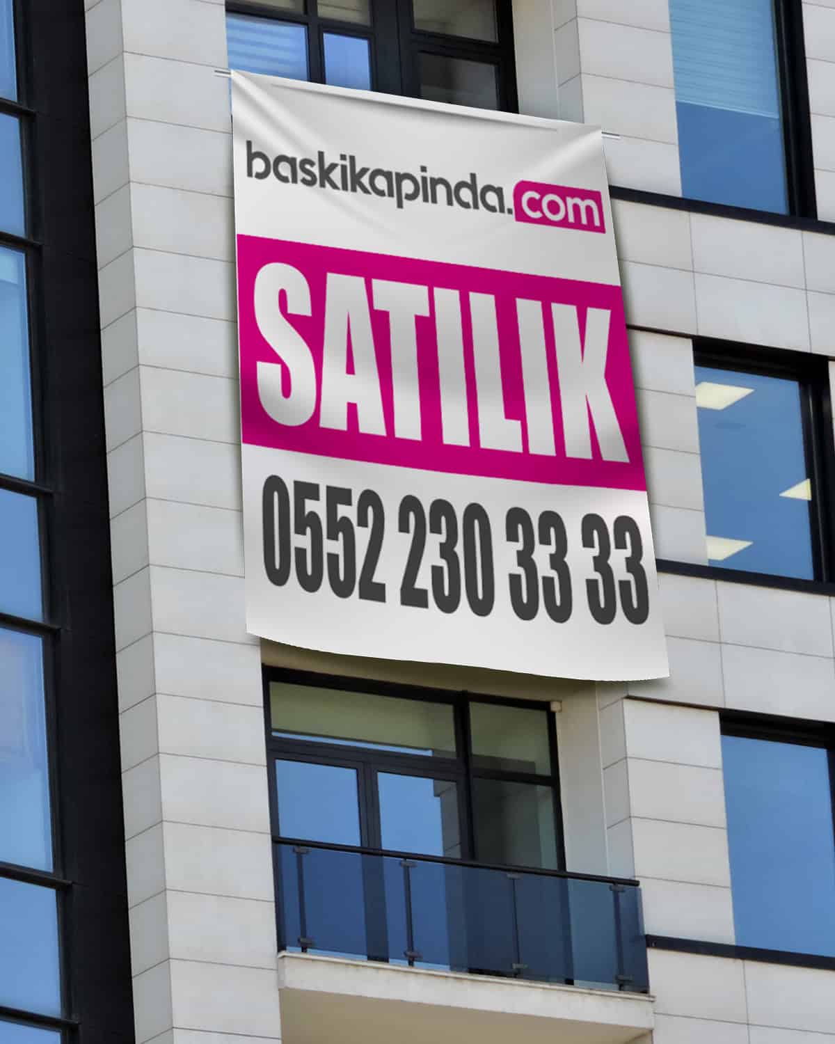 Büyük Ebat 440 Gr. Avrupa Vinil Branda Emlak Afişi