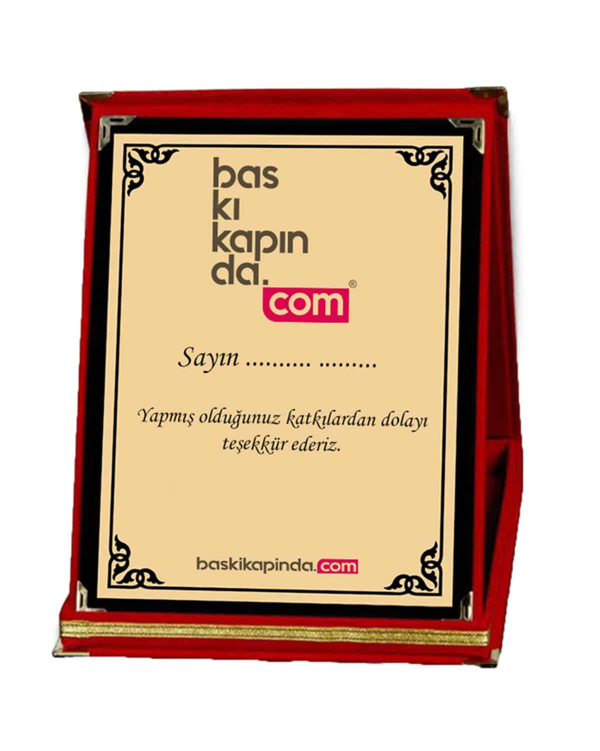 Kırmızı Kadife Kutulu Plaket