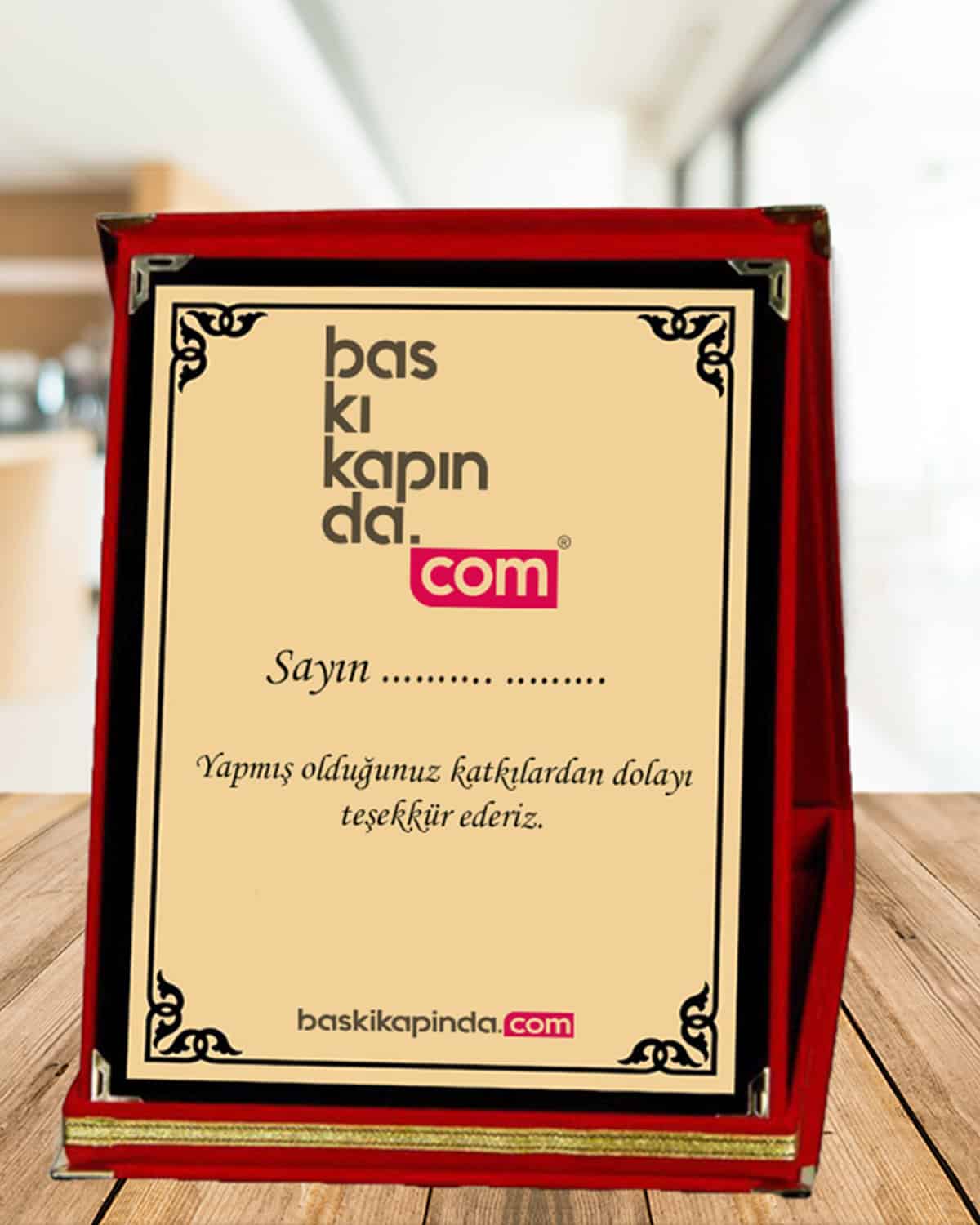 Kırmızı Kadife Kutulu Plaket