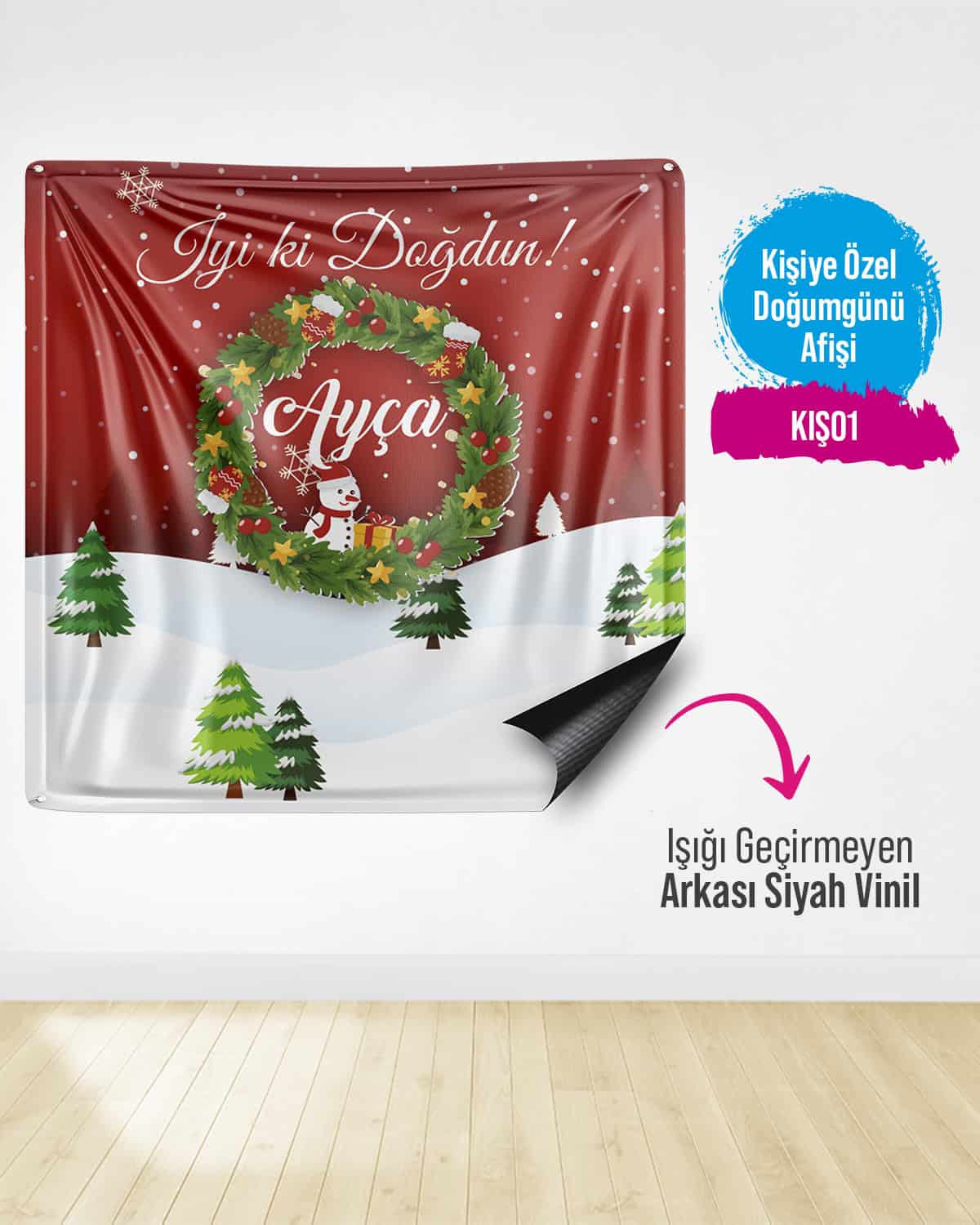 Kış Temalı Doğum Günü Afişi