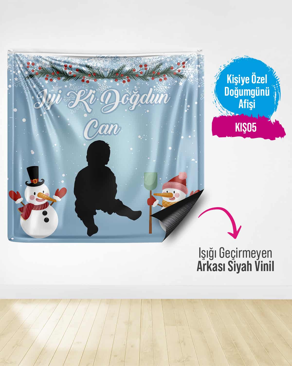 Kış Temalı Doğum Günü Afişi