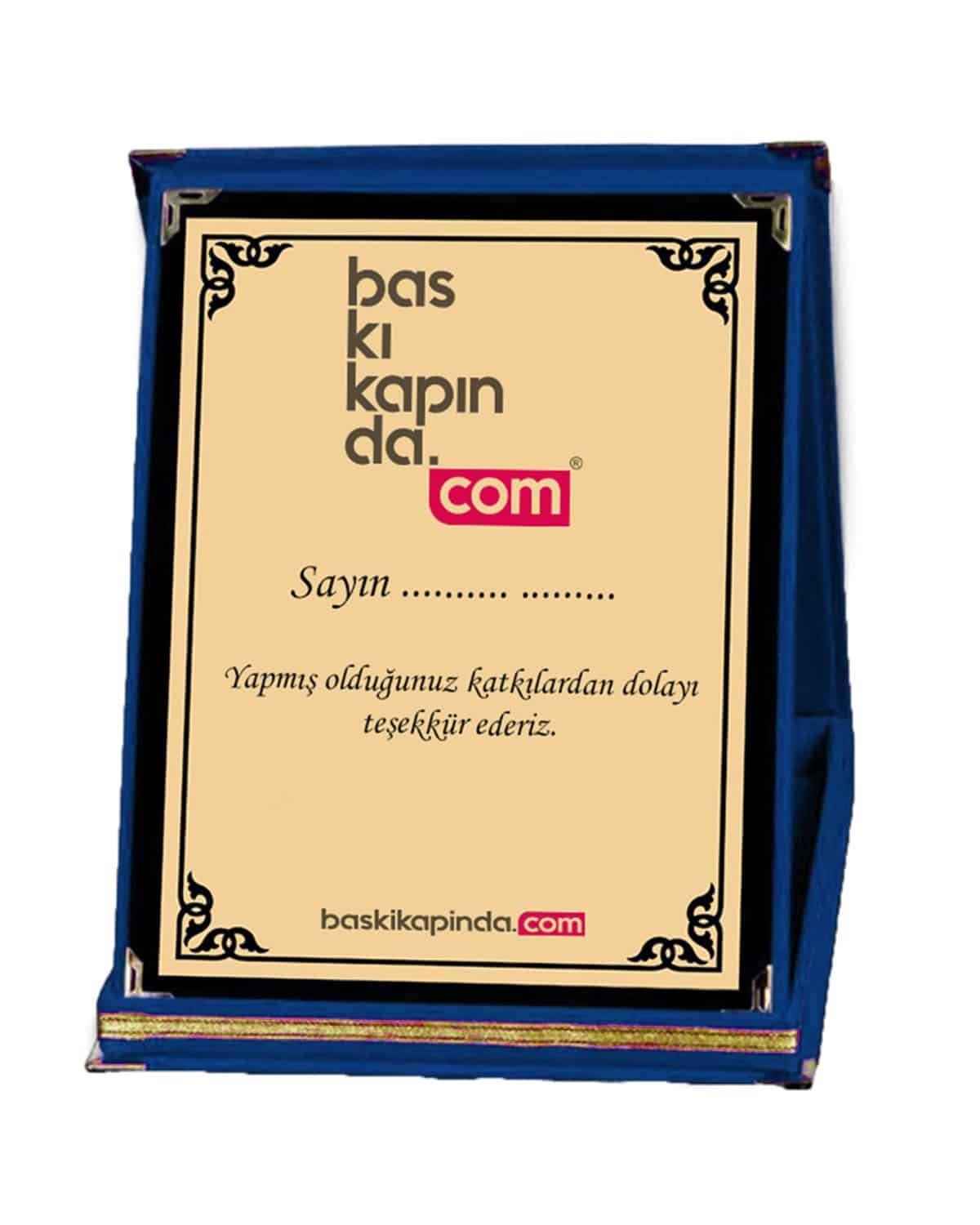 Lacivert Kadife Kutulu Plaket