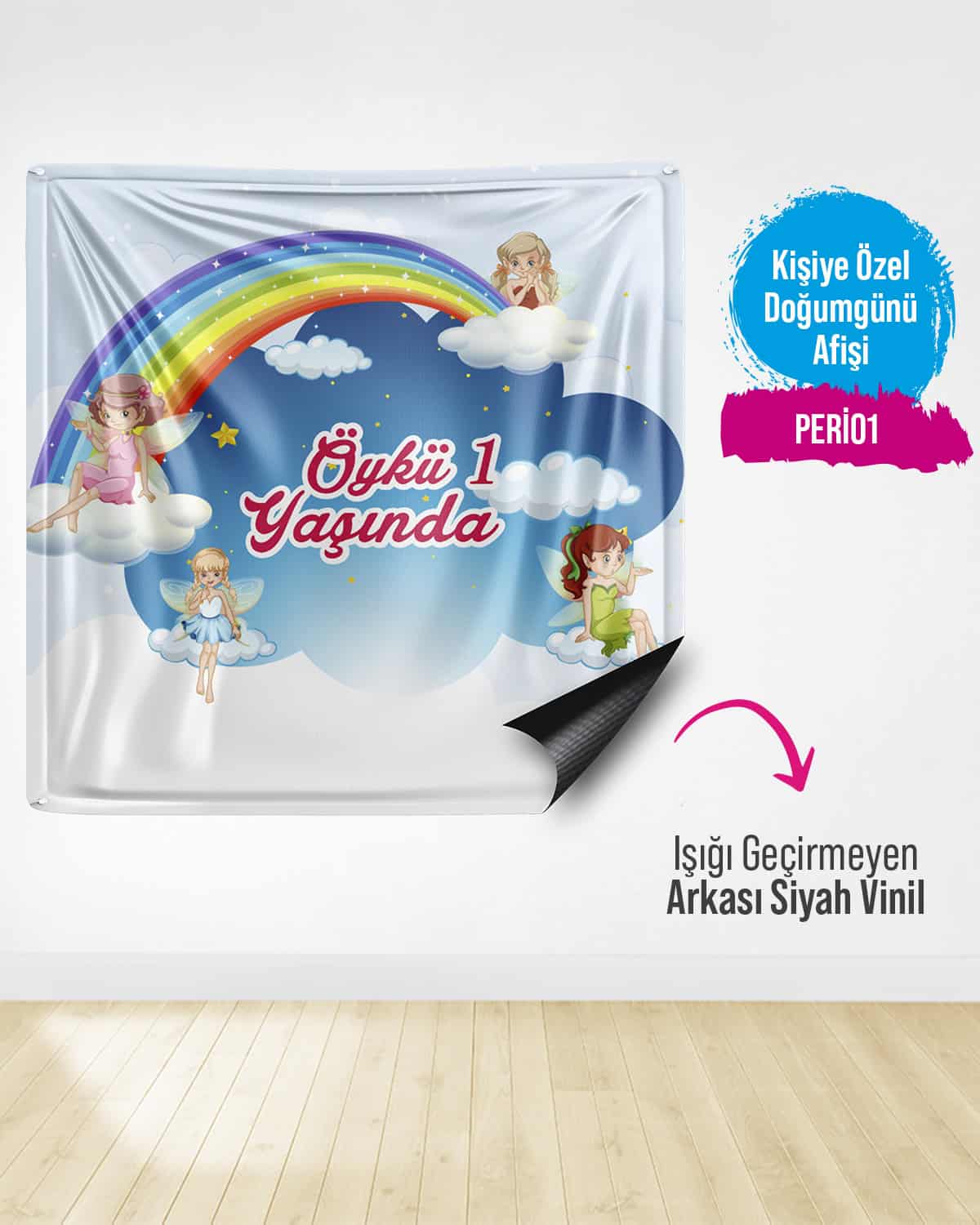 Peri Temalı Doğum Günü Afişi