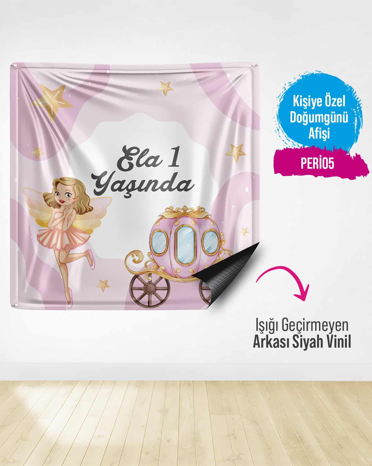 Peri Temalı Doğum Günü Afişi