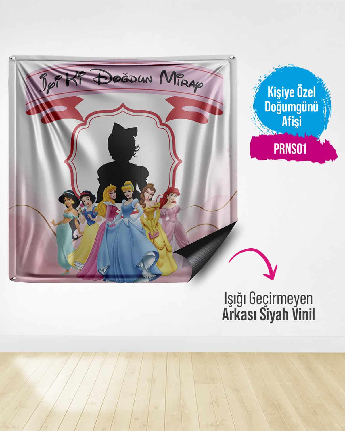 Prenses Temalı Doğum Günü Afişi