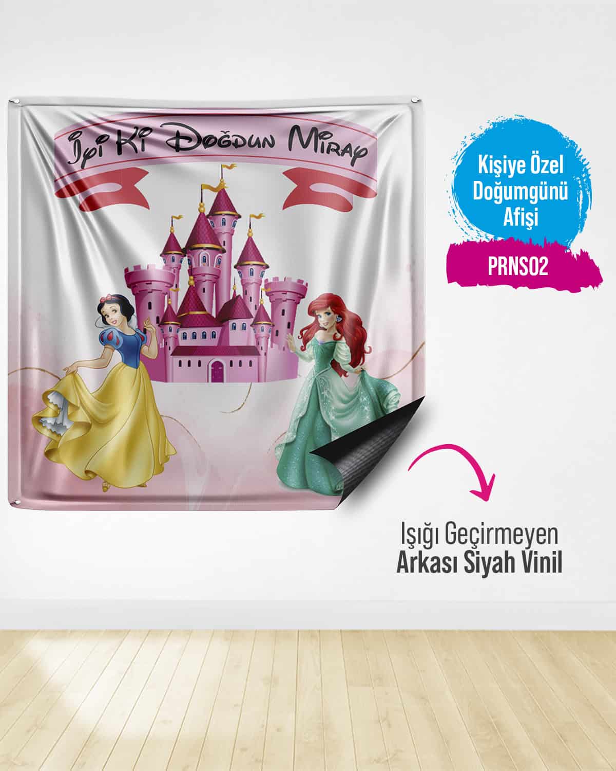 Prenses Temalı Doğum Günü Afişi