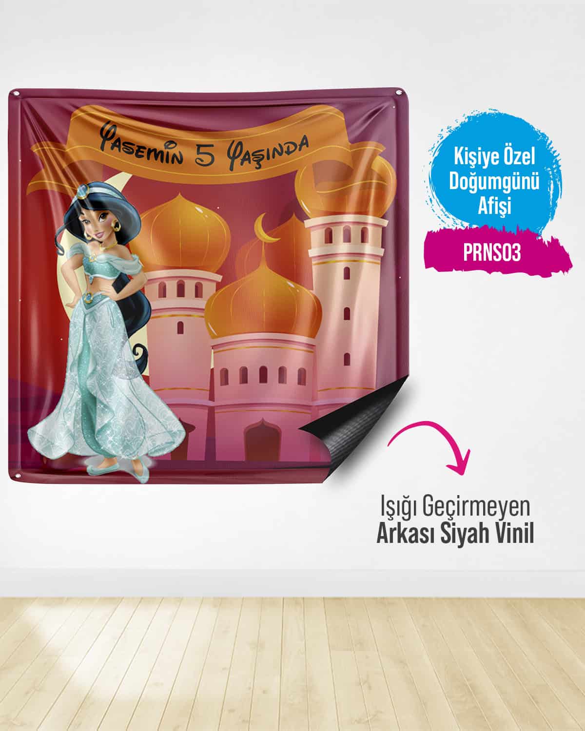 Prenses Temalı Doğum Günü Afişi