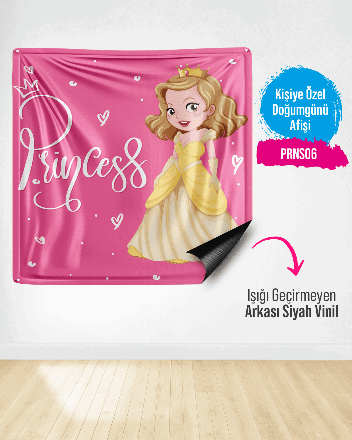 Prenses Temalı Doğum Günü Afişi