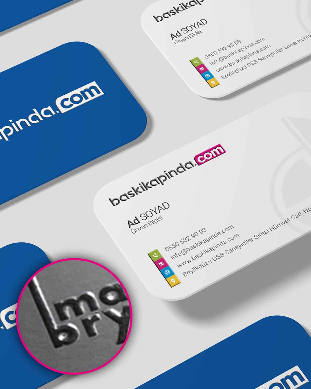 Sıvama Kabartma Laklı Kartvizit